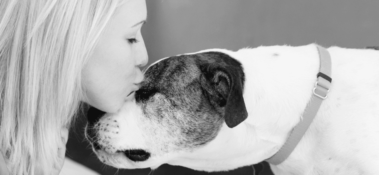 Closeness Shared With Pet girl kissing dog photo